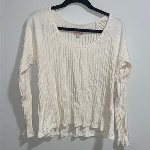 Women's White Ribbed Top